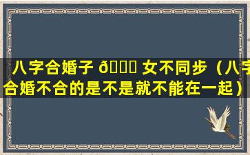 八字合婚子 🐞 女不同步（八字合婚不合的是不是就不能在一起）